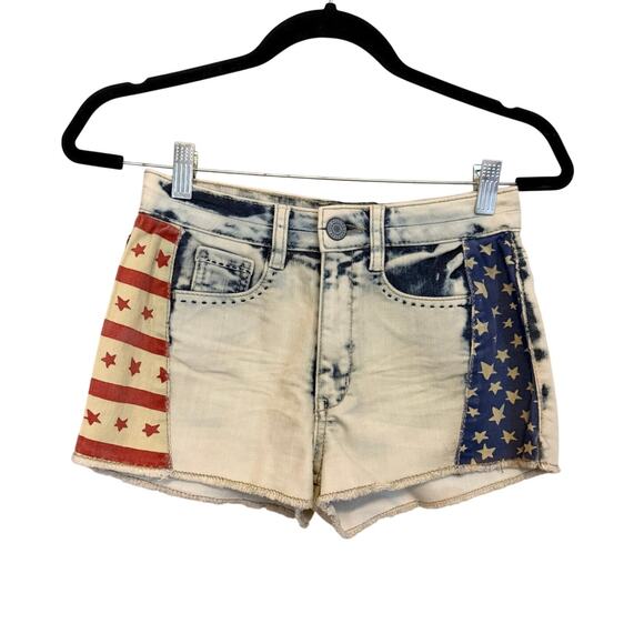 mossimo Pants - Mossimo Y2k Cut Off Shorts Size 3 High Rise American Flag Star Print Raw Hem